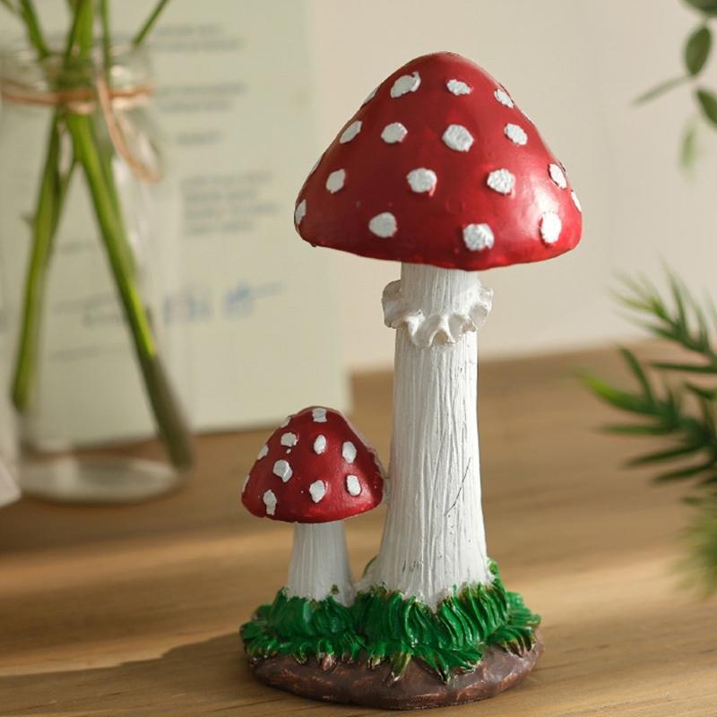 Миниатюрная фигурка гриба, изделие из смолы, декоративная фигурка для сада, для настольного дисплея и аксессуары для цветочных горшков