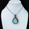 Beautiful Hemimorphite Gemstone Pure Copper Wire Wrapped Handmade Pendant Jewelry