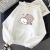 Peach Cat Kawaii Print Men/Women Cotton Hoodie Casual Oversized Pullover Popular Streetwear Fashion Sweatshirt Couple Clothing