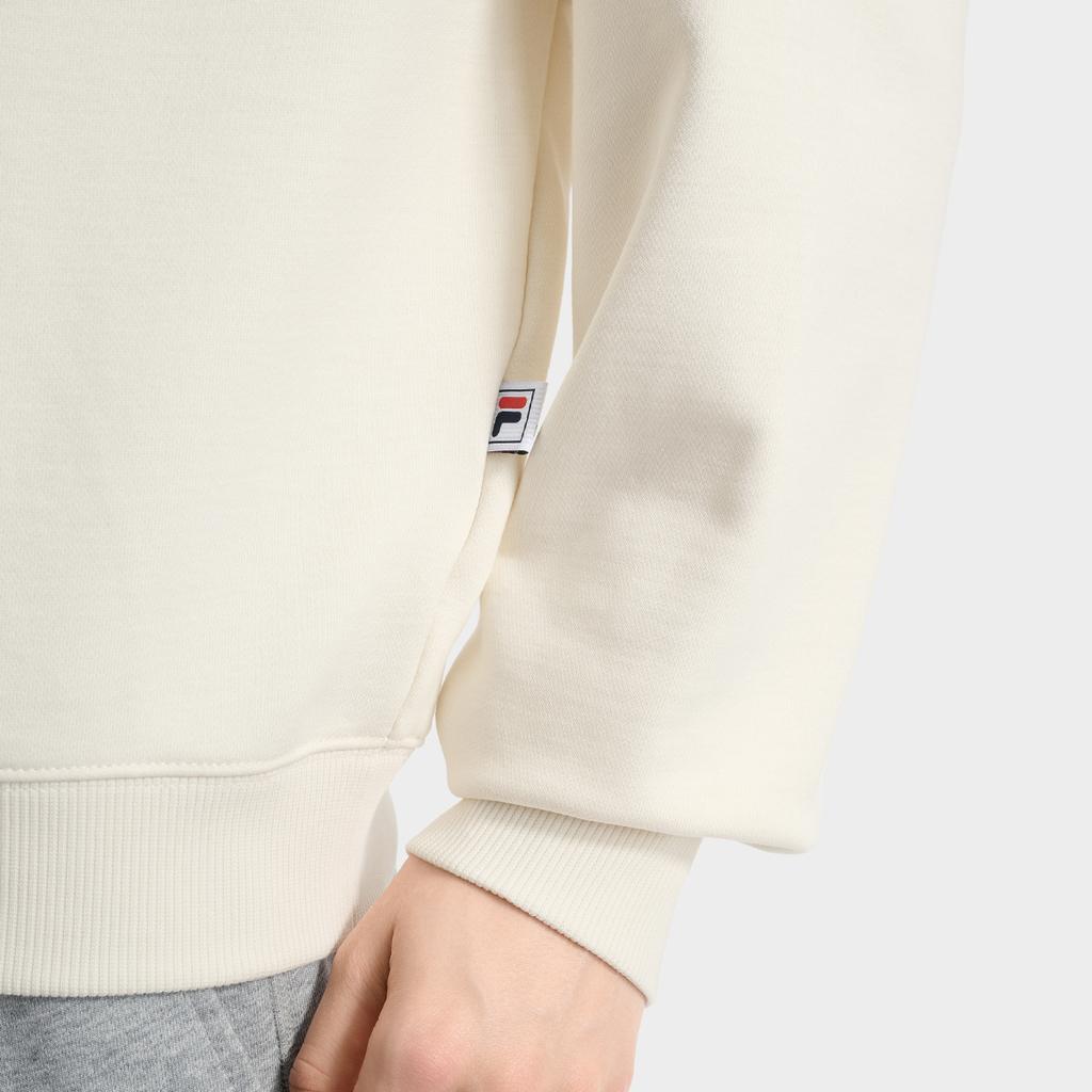 Fila Наследие Панда Вышивка Модный Повседневный Универсальный Пуловер с Круглым Вырезом Толстовка Женская толстовка Паровой Белый F51W538201FIV