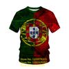 Newest Fashion Portugal Flag 3d T Shirt Men/Women Casual Round Neck Short Sleeve Sports T-shirt
