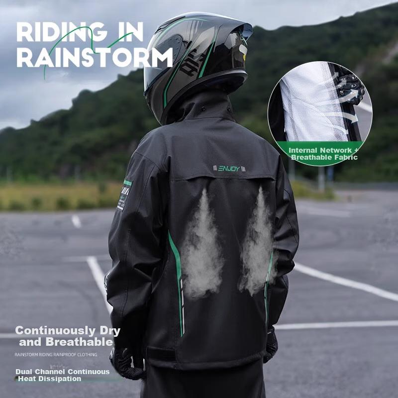 Zhengyu Electric Bicycle Rain Jacket Set, Separate Full-Body Storm Protection, Motorcycle Delivery-Specific Riding Poncho for Male And Female Riders