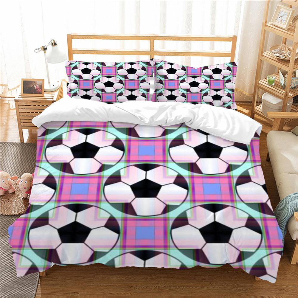 Bedding Cover Suit Football 3D Home Bedclothes Highly Quilt Cover King Queen Size Bedding Fashion Duvet Cover Set