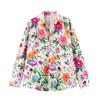 TAOP&ZA Women's Floral Print Turn-Down Collar Shirt - Spring/Summer Fashion