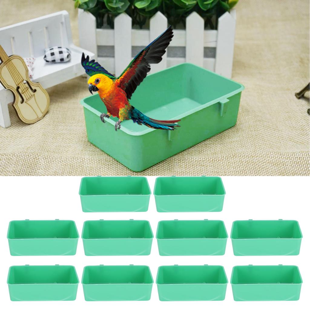 10Pcs Bird Food Water Feeder Plastic Feeding Bowl Trough Bird Bathtub Accessories