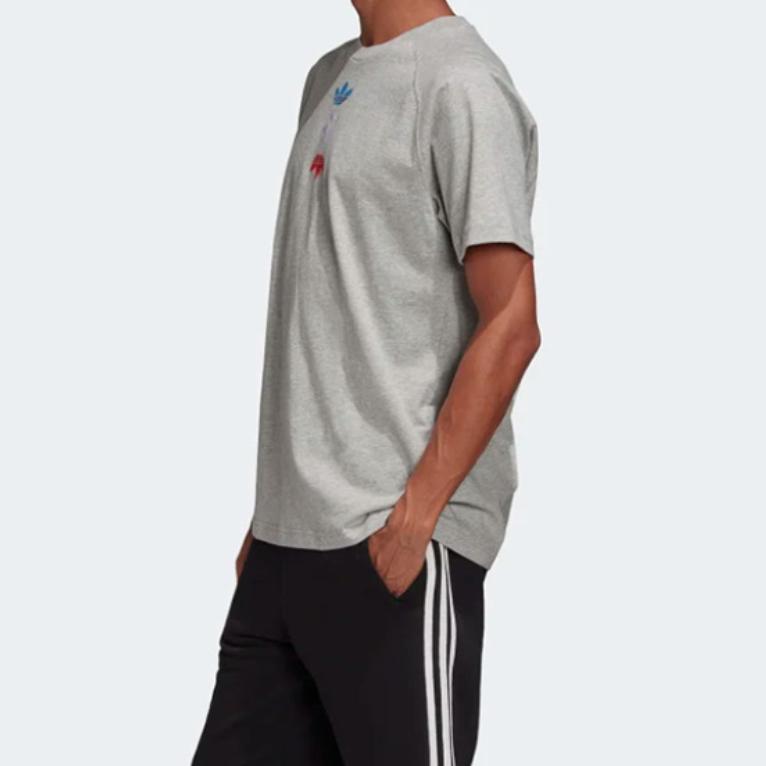 Adidas Футболка с трилистником Originals с меткой Ref/Met, мужские топы, серые FS7345