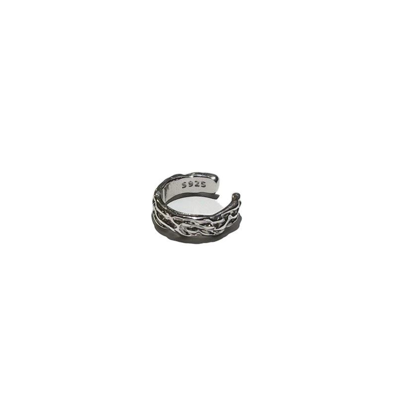 Нестандартная сережка-клипса Dark Style из серебра 925 пробы — модная, не требует прокола