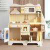 Children's Wooden Kitchen Toy Set with Lights, Sounds, and Water Outlet for Role-Play Cooking