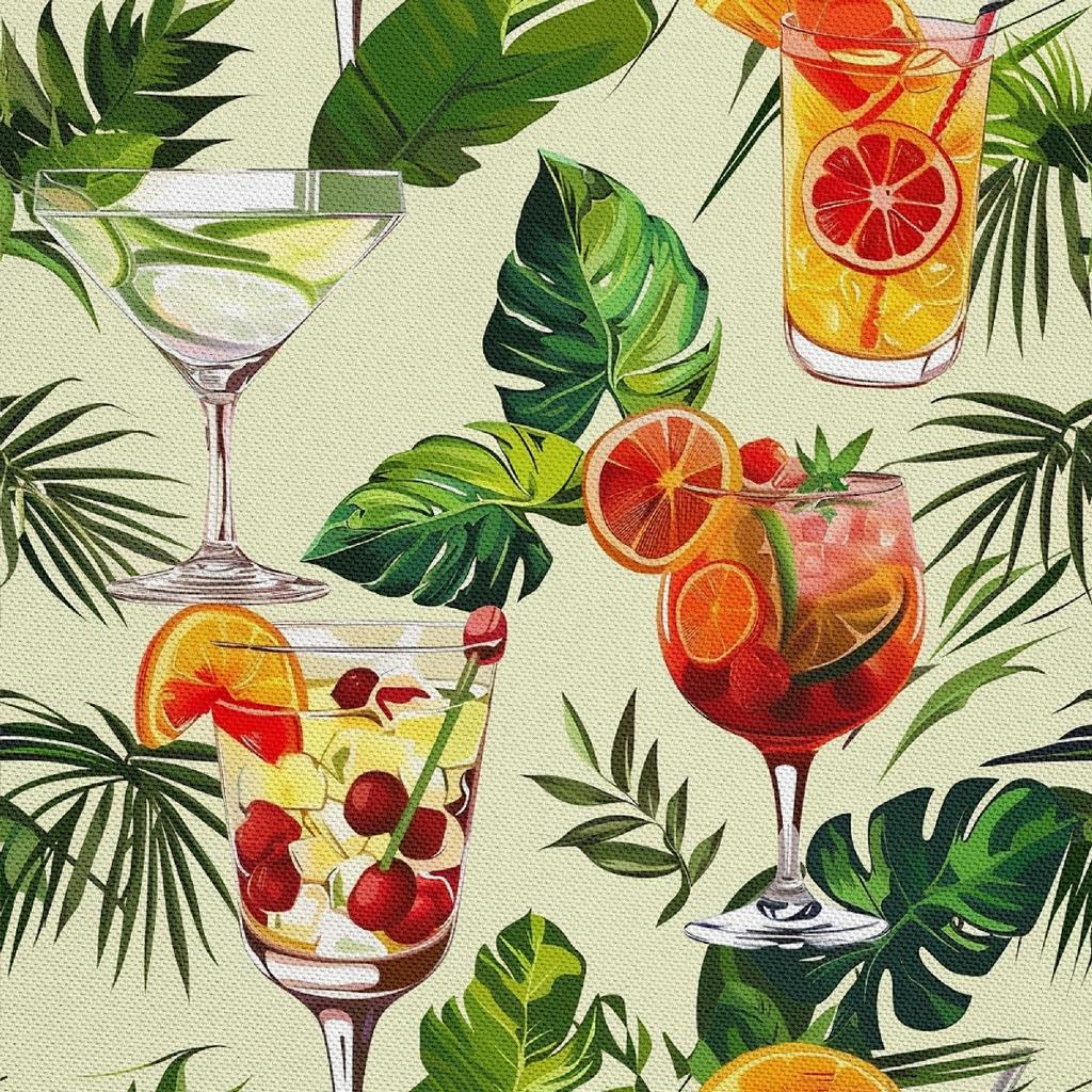Outdoor Dekostoffe Oxford - Motiv Cocktail | Dx8758
