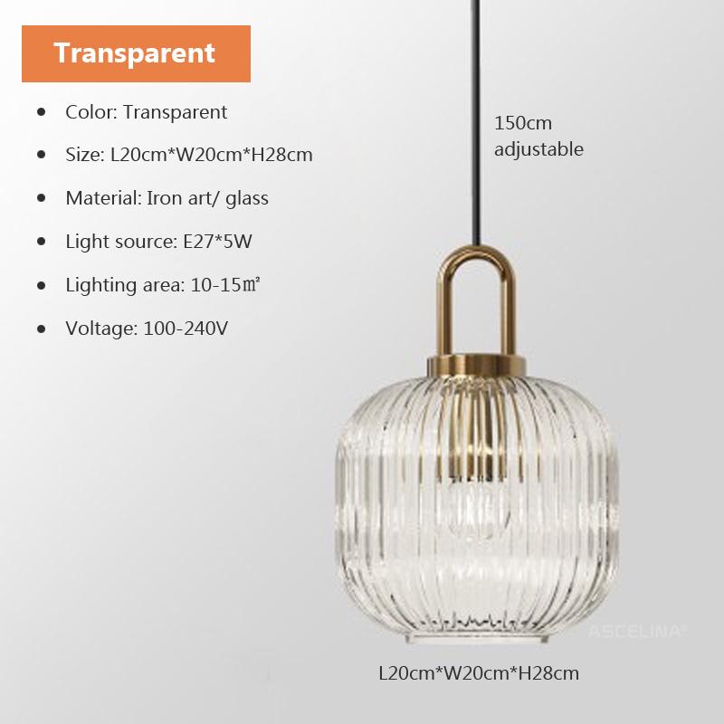 Стеклянный подвесной светильник Прозрачный цвет света Для гостиной Спальни Столовой Обеденного стола Бара Внутренний декор Освещение Подвесной светильник