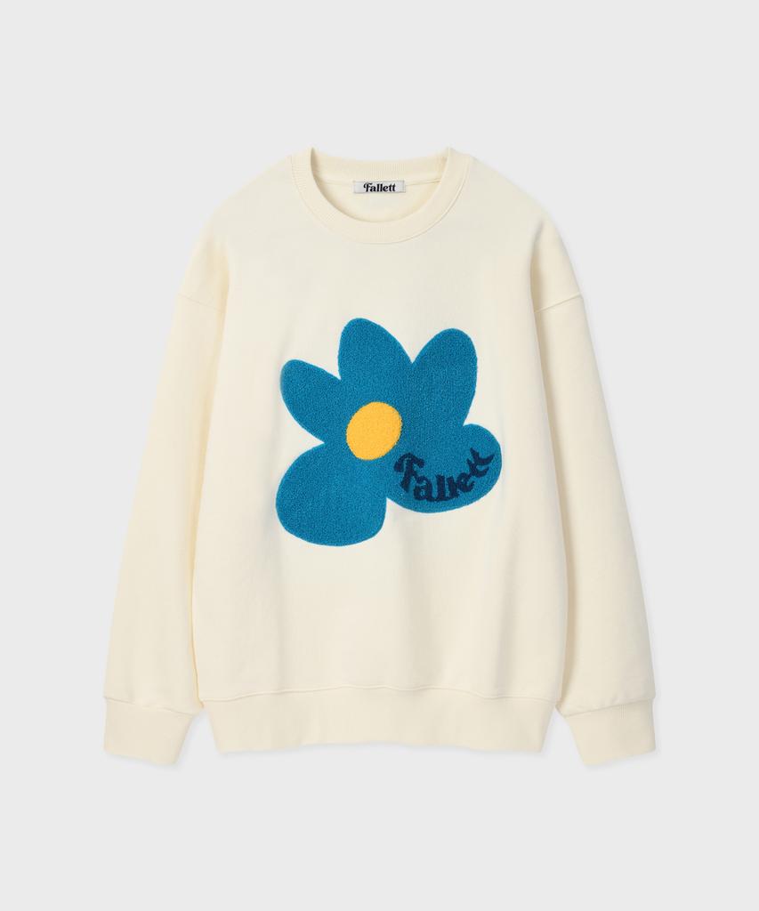FALLETT Boucle Flower Sweatshirt Ivory