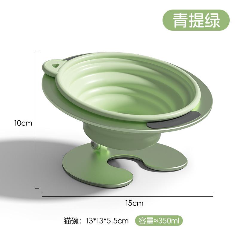 Держатель миски для кошки, креативный регулируемый контейнер для хранения, шампур для кошачьего корма, миска для еды, бытовой, с защитой шеи, портативные складные кормушки для домашних животных