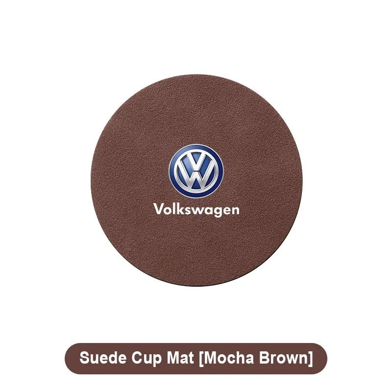Для VOLKSWAGEN VW кожаная автомобильная подставка под стакан/кружку, противоскользящая подкладка, значок, автоаксессуары для Volkswagen Vw Golf 7 5 6 Mk4 Mk7 Mk5 Tiguan J