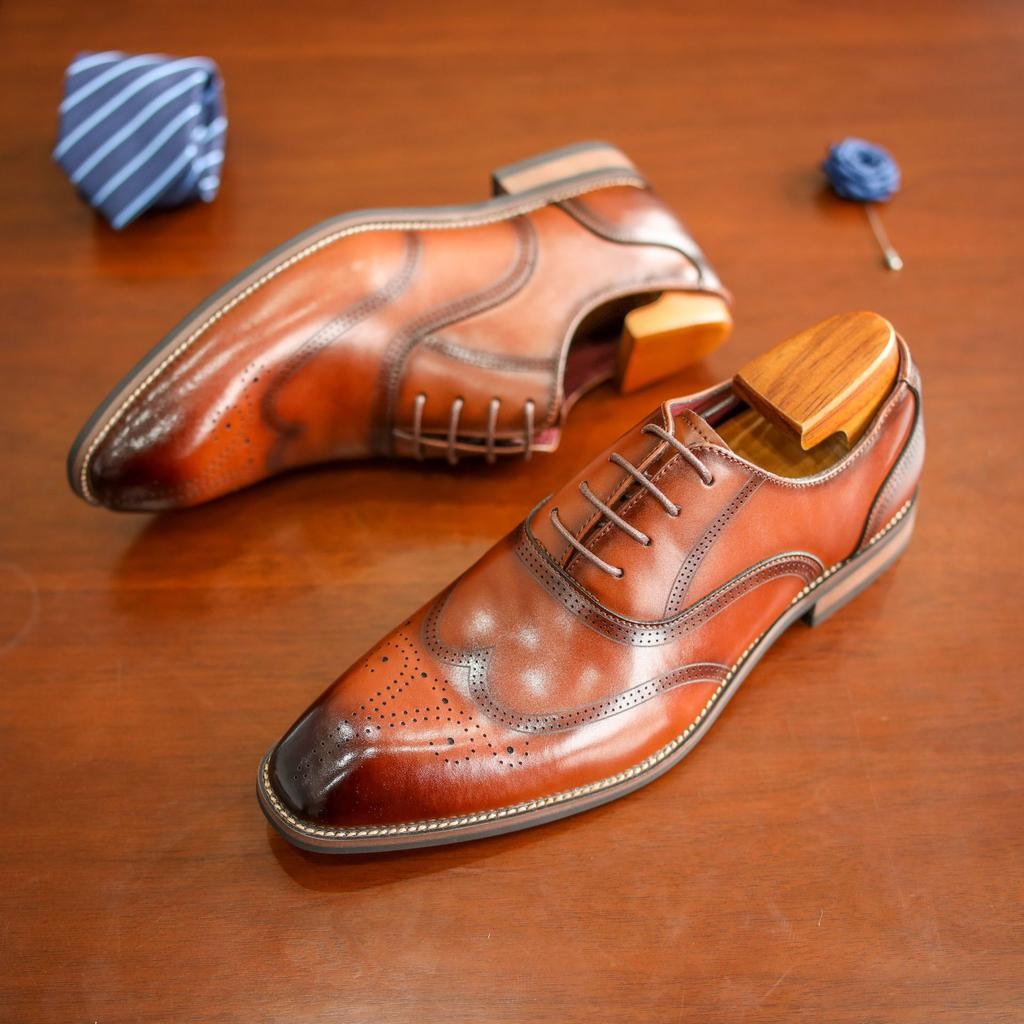 Men's Business Leather Shoes Men's Genuine Leather Dress Casual Men's Shoes Brock Leather Shoes Engraved Wedding Groom