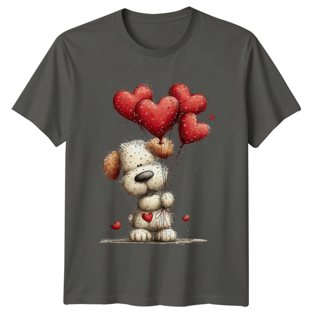 Puppy Love Hearts Dog Unisexs TShirt Unisexs Tee Graphic Unisex Top