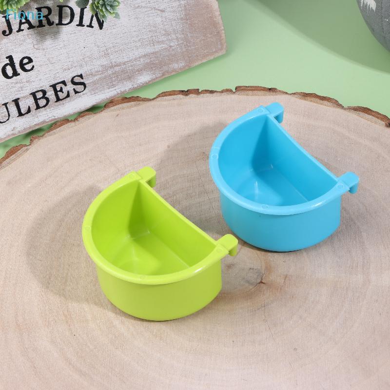 Semicircular Hanging Bird Feeder Cups - Cage Mounted Plastic Food & Water Bowls for Parrots, Budgies & All Bird Species