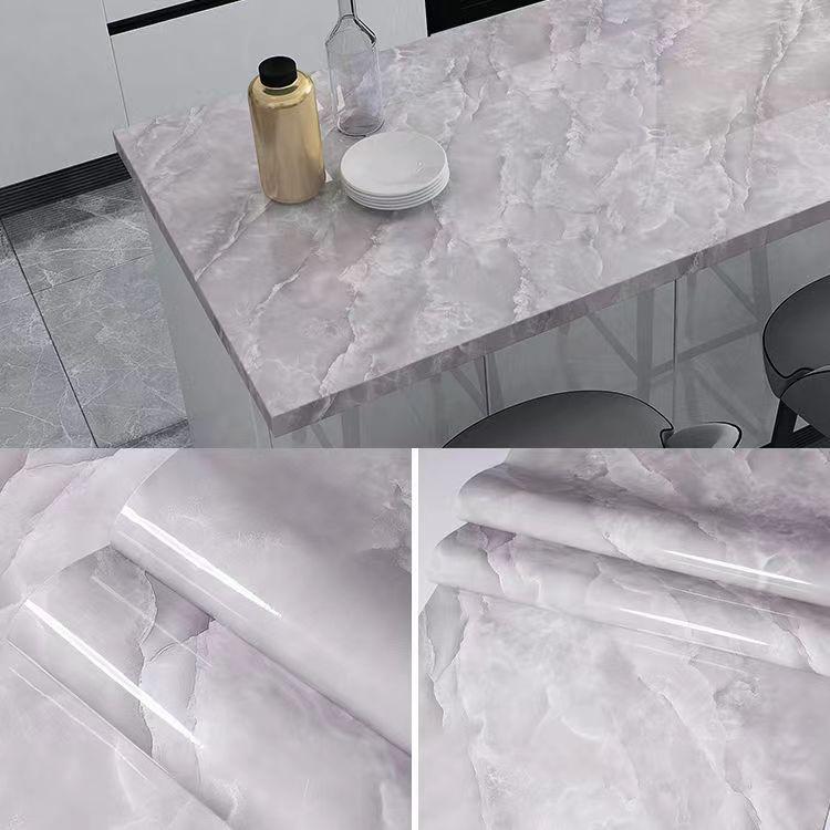Pvc Thickened Water-Repellent And Oil-Proof Marble Wall Cover Self-Adhesive Sticker Bathroom Cabinet Cooktop Desktop Decorative Film