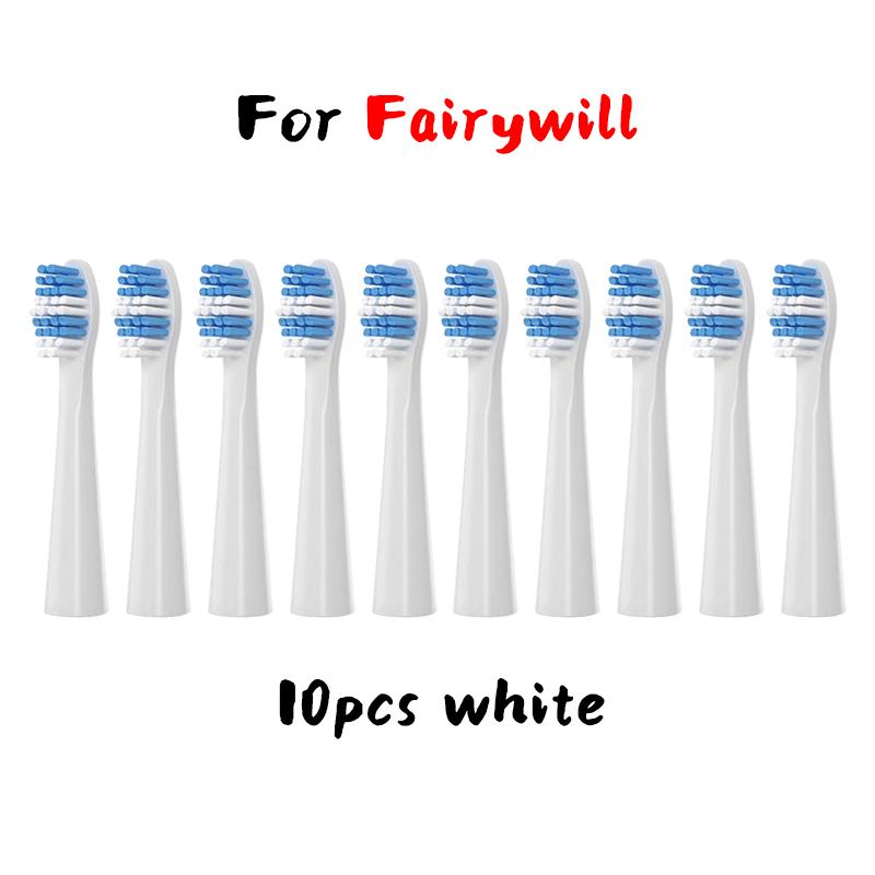 10 шт. насадок для зубной щетки, совместимых с Fairywill FW-507/508/515/551/917/959/2011/D1/D3/D7/D8