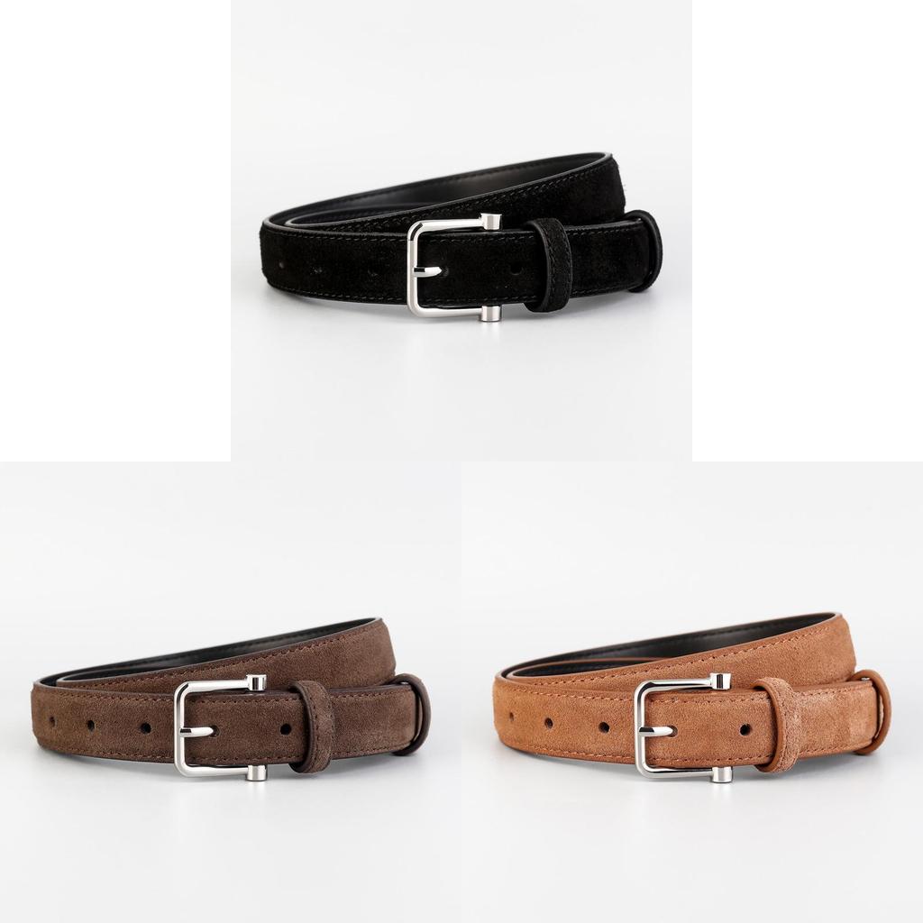 Minimalist Genuine Leather Belt For Business And Casual Wear With Pin Buckle For Men And Women