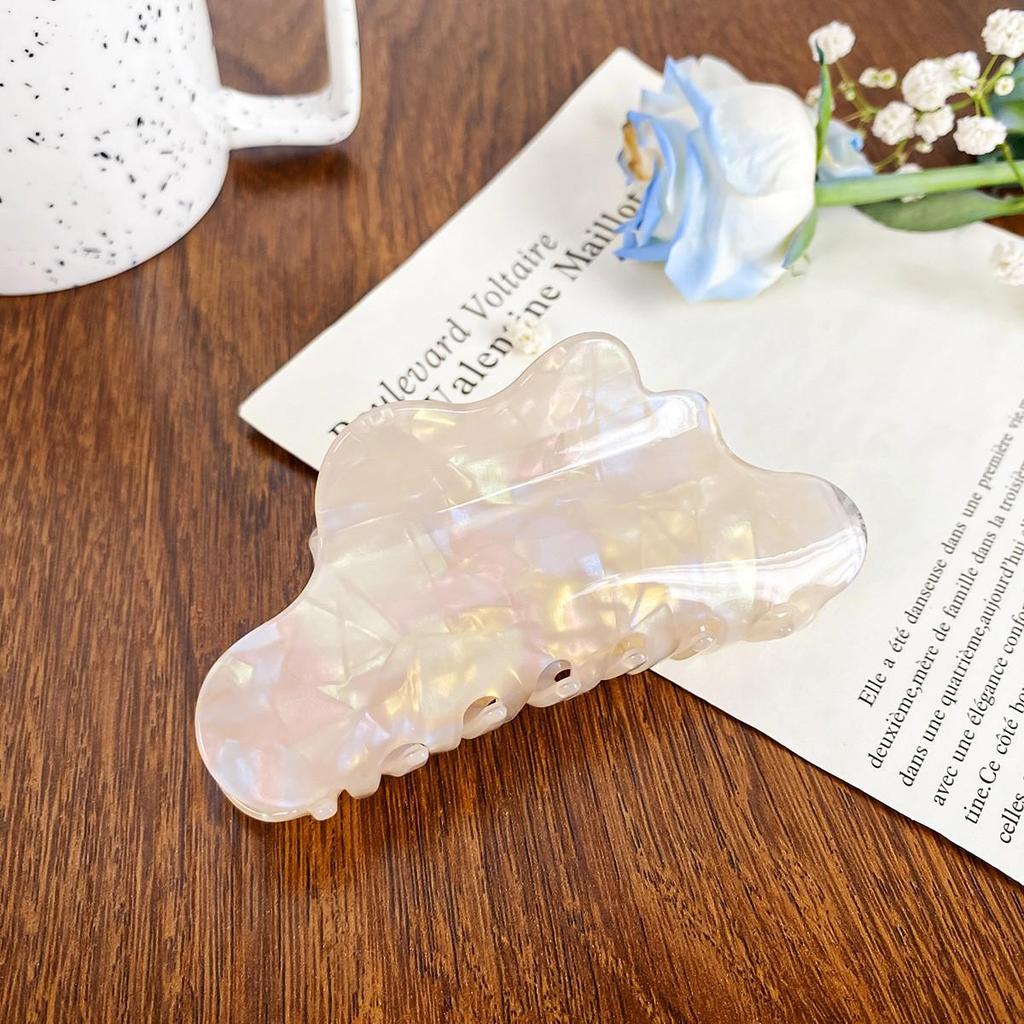 Iridescent Mermaid Shark Clip: Large Korean Acetate Hair Claw for Women's Updo