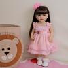 Full Silicone Reborn Baby Doll With Pink Dress And Flower Decoration For Kids Birthday