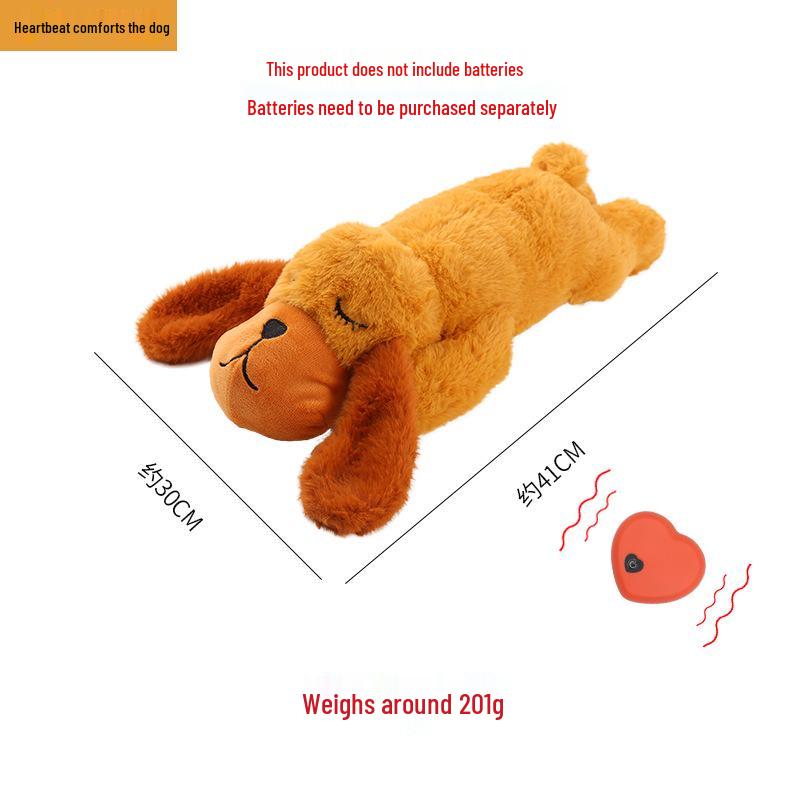 Plush Heartbeat Dog Toy for Anxiety and Sleep Aid