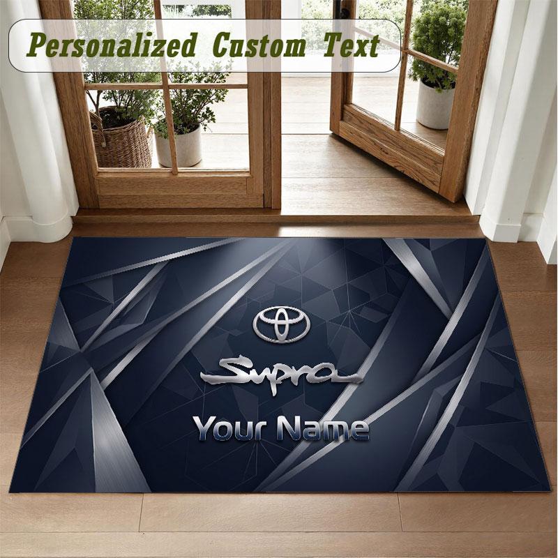 Crystal Velvet Square Rug Custom NameToyota Supra Pattern Non Slip Home Floor Decor Rug