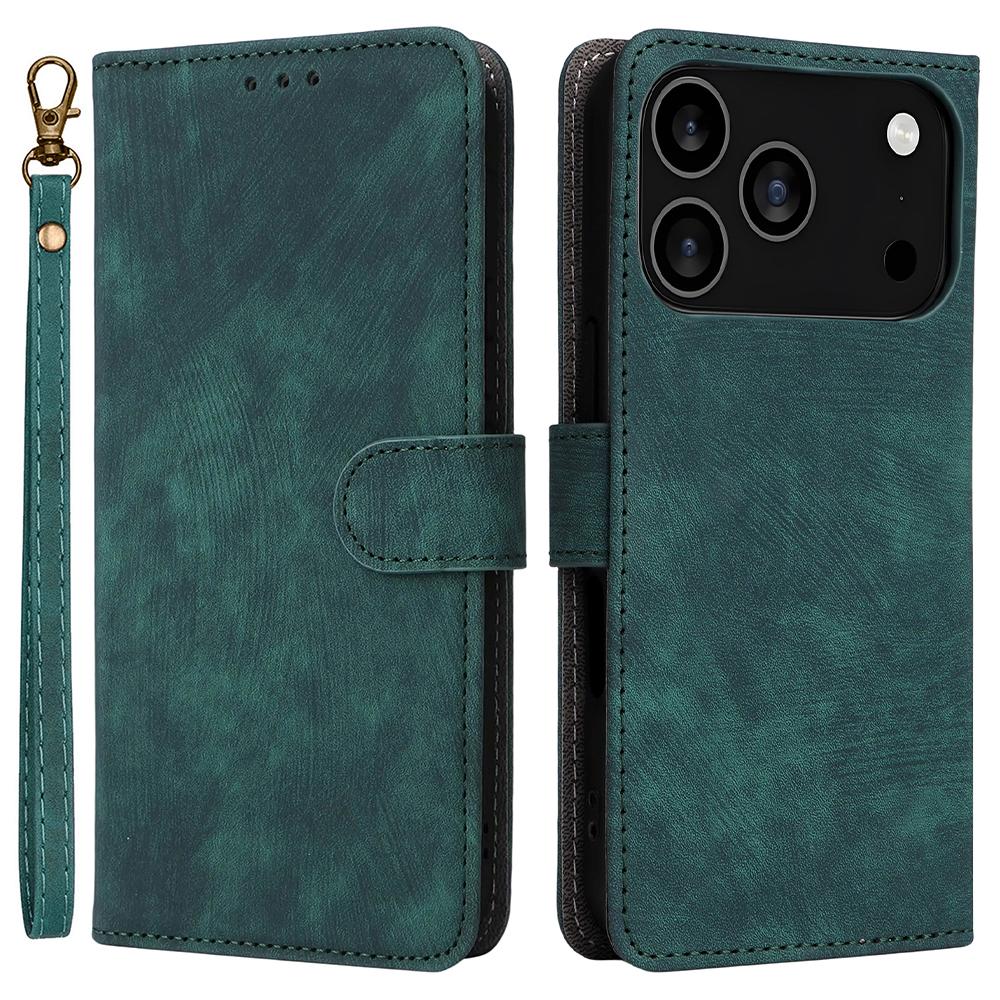 For iPhone 17 Pro Max Case Wallet RFID Blocking PU Leather Phone Cover Stand with Strap