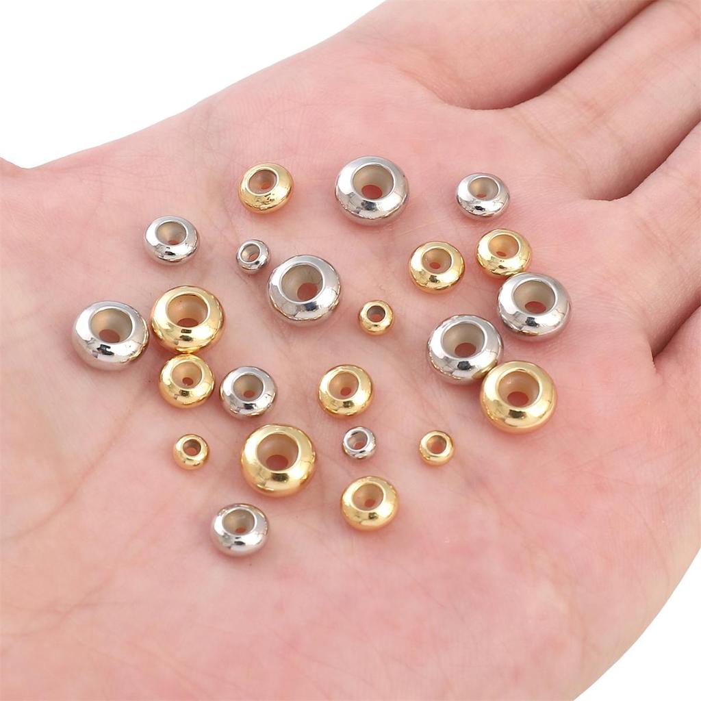 2Pcs Copper Flat Round Silicone Beads For DIY Jewelry Making Craft Accessories