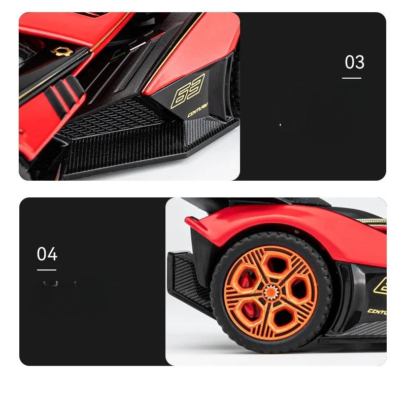 1/32 Lamborghini V12 Sports Car Simulation Diecast Metal Alloy Model Car Sound Light Pull Back Collection Kids Toy Gift A655