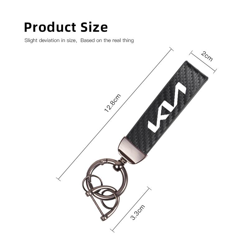 FCQP1 Carbon Fiber Leather Keyrings Car Keychain Accessories For Kia GT-Line Sportage Ceed Rio Picanto Sorento Soul Cerato Venga Forte