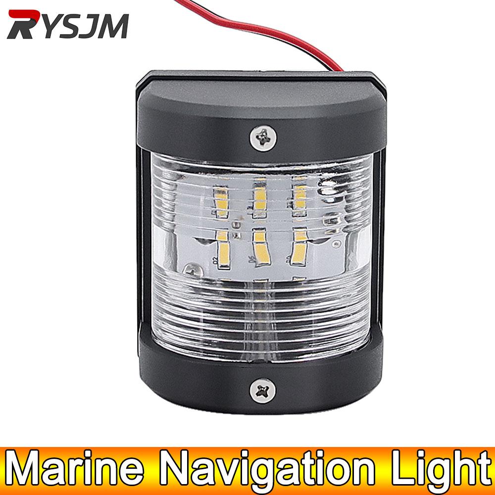 AD 1pc Universal 12V 24V ABS LED Navigation Light Lamp Signal Lamp For Marine Boat Yacht Truck Trailer Van White Side Light 7