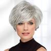Synthetic White Wigs Natural with Bangs Short Straight Wig for Women Heat Resistant Cancer Patients Gift Old Ladies