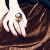 Lovely Girls Personality Jewelry Opening Big Metal Balls Women Rings Female Fashion