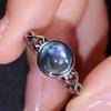 Модное кольцо из белого палладия K с морским синим стеклом в корейском стиле, корейская версия