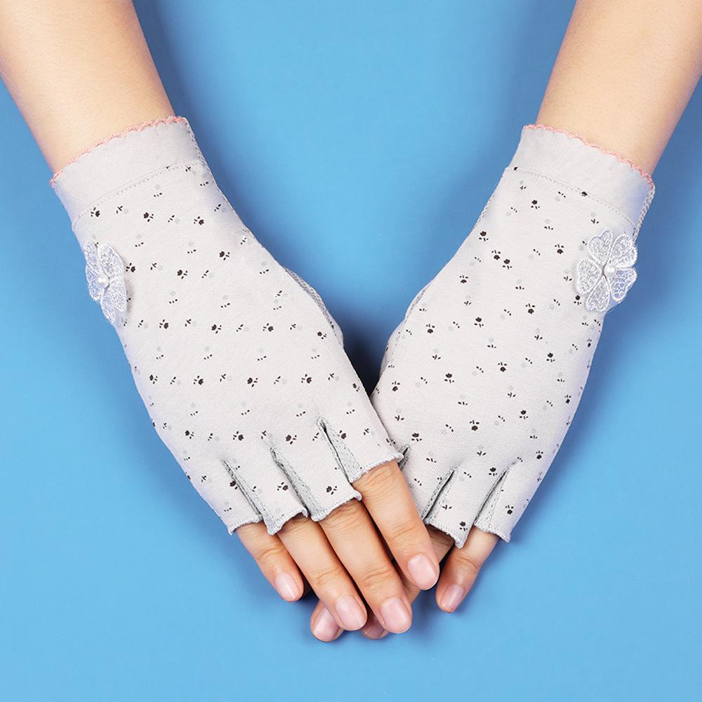 Солнцезащитные перчатки без пальцев для женщин, тонкие дышащие летние, противоскользящие, для маникюра, УФ-защита, для велоспорта, вождения