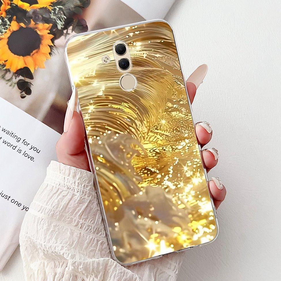 Clear For Huawei Mate 20Lite SNE-LX3 INE-LX2 Back Cover For Huawei Mate 20 Lite Case Cute Cartoon Cat Luxury Flowers Funny Funda