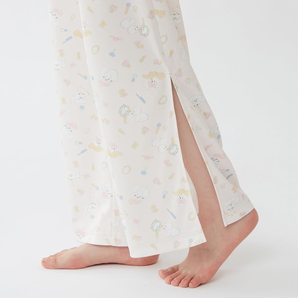 Gunze Tuche коллаборация с Terao с длинными рукавами и брюками из Smoothie light для женщин Домашняя одежда, Нацуми, Гладкий, зеленый,