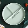 Divided Dish In 3 Diet Reusable Round  Plates Plate  Safe Kitchen Dinnerware Portion Plates For Adults 3 Compartments Microwave