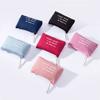 Fashionable Canvas Alphabet Cosmetic Bag Zipper Clutch Modern Minimalist Style Coin Phone Pouch