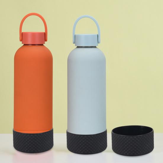 Силиконовый чехол для фляги с ромбовидной текстурой, нескользящий, защищающий от царапин, вакуумный