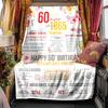 60Th Birthday Celebration Four Seasons Blanket Customized With Your Name Lightweight And Warm Perfect Gift For Home Office Camping Sofa Travel Beach