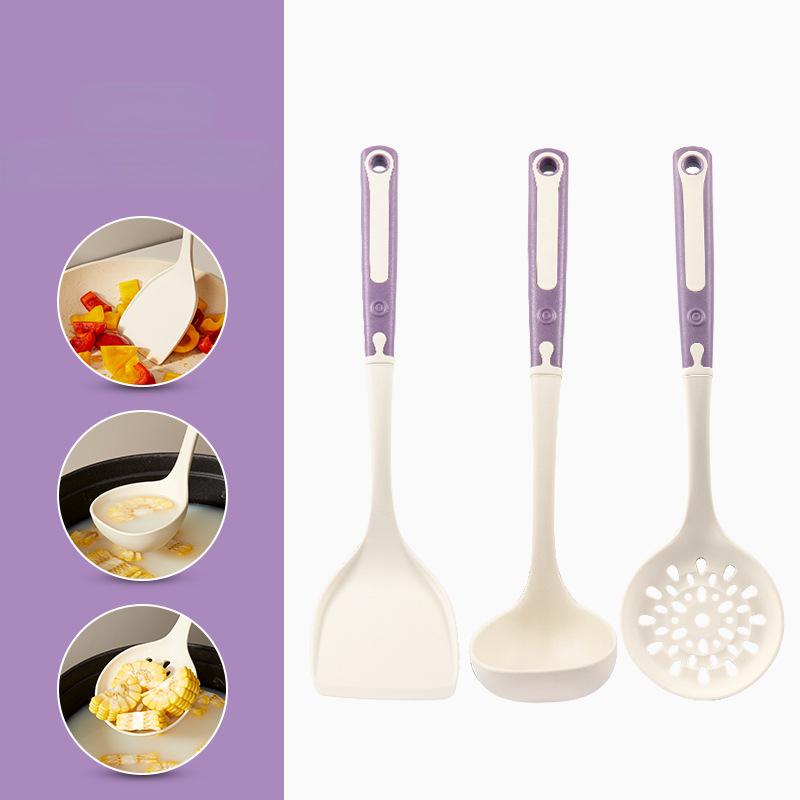 Набор из 3 предметов из пищевого силикона, клея, лопатки для сковороды с антипригарным покрытием, специальная лопатка для жарки, дуршлаг, ложка для супа, кухонные принадлежности