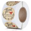 500Pcs Thank You Sticker Heart Handmade Round Kraft Paper Seal Label Sticker