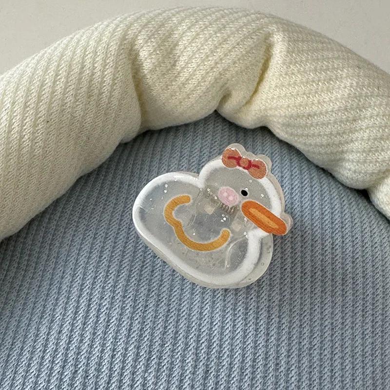 Супер милые маленькие заколки для волос для детей прозрачные акриловые заколки с мультяшными животными аксессуары для волос для девочек