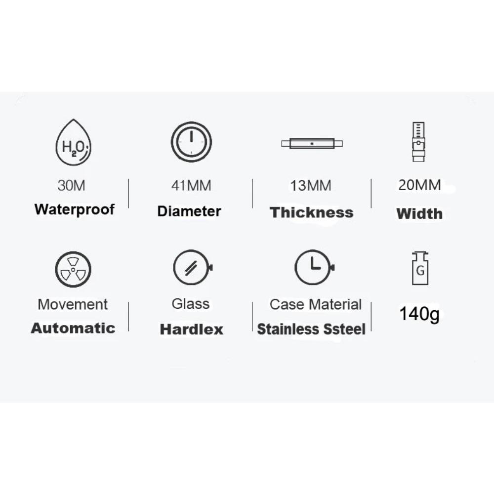 AILANG Men Automatic Mechanical Wristwatch Hollow Skeleton Dial Stainless Steel Band Business Sport Male Watch