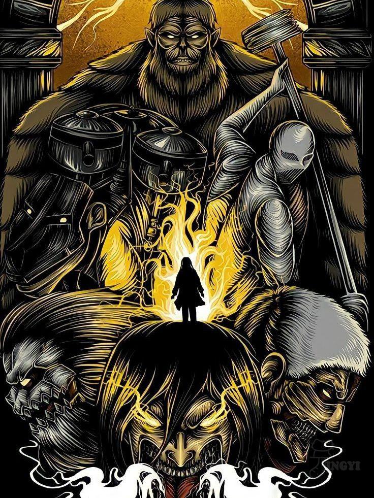 New Attack On Titan Diamond Art DIY Painting Kits Mosaic=Embroidery Jewelry Cross Stitch Home Decor Children's