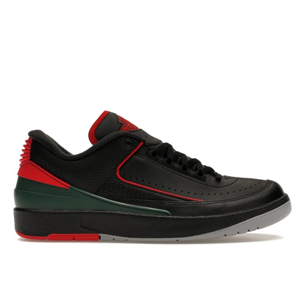Air Jordan 2 Retro Low Рождественские Черные Кожаные Праздничные Повседневные Кроссовки DV9956-006