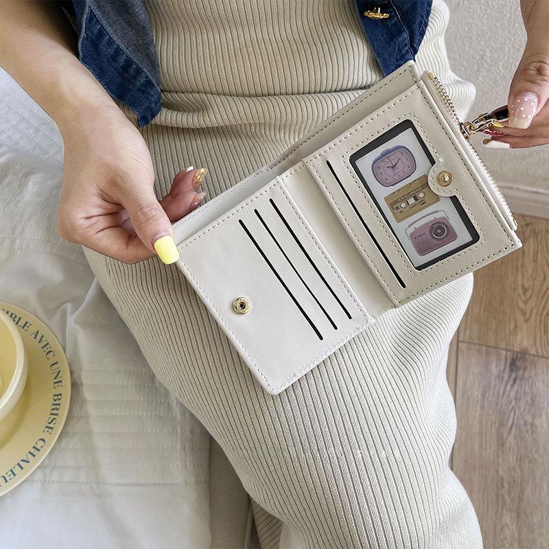 Корейский женский многофункциональный кошелек с цветными блоками и застежкой-молнией