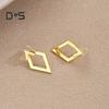 1 пара женских геометрических серег в форме ромба, гипоаллергенные, легкие, минималистичные, массивные серьги, полые, квадратные спереди и сзади, металлические серьги-гвоздики, ювелирные изделия